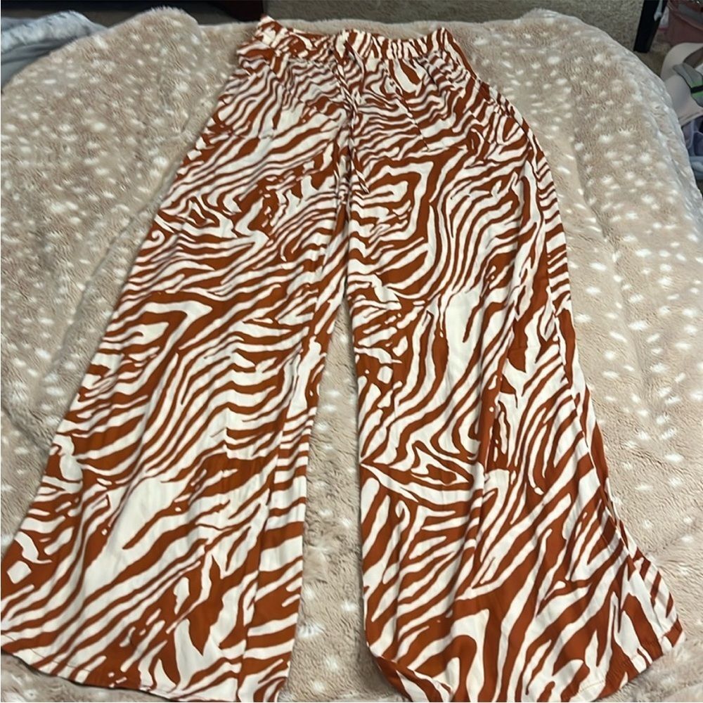 Joie brown zebra print pants size XS